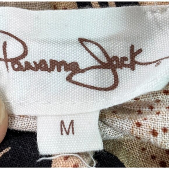 Panama Jack Womens Short Sleeve Button-Down Shirt M Leaf Print Linen/Rayon Blend - Picture 4 of 10